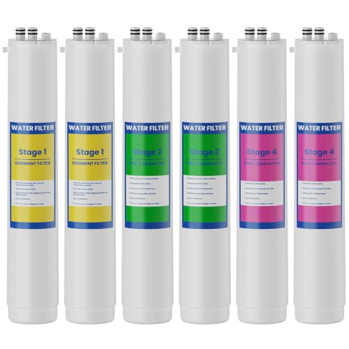 H2O 4 Stage Twist Lock Water Replacement Filters Compatible with Pure Blue H2O 4 Stage PB‑TLRO4H50T Reverse Osmosis Water Filtration System 6 Pack by Elovener - Used condition - US$94.99