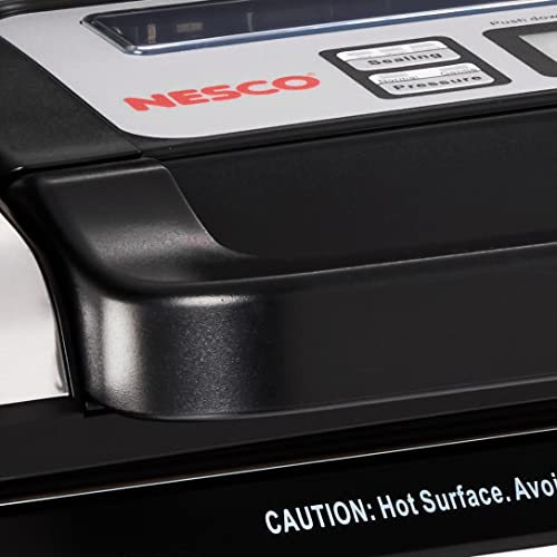 Nesco Deluxe Food Vs-12 Vacuum Sealer, 130 Watts, Kit Bags & Viewing Lid, Compact, Silver #TOP6