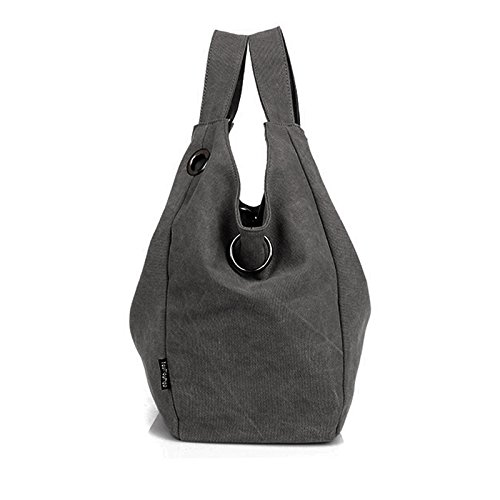 Good Bag Women's Canvas Purse Vintage Shoulder Handbags Large Canvas Tote Color Gray #TOP2
