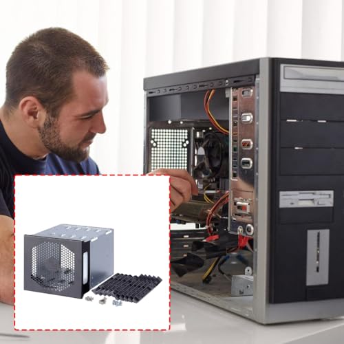 Cage para discos duros 5 bahías 3.5 pulg gris miniatura 2