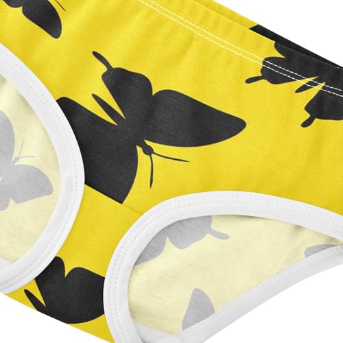 Black Butterfly Bright Yellow Toddler Underwear Custom 2t Cotton Girl Panties Cute Cartoon Kids Undies Briefs4