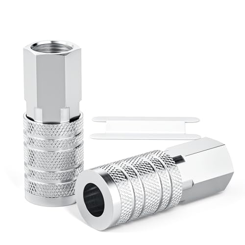GASHER 2PCS 1/2-Inch Female Quick Connect Air Coupler, 1/2 Basic Flow Industrial Coupler,For Air Compressor Quick Connect Air Hose Fittings Set by GASHER - Used condition - US$13.99