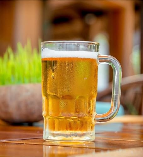 Narradora Sanjeev Kapoor Collection Beer Mug, Set of 2, 360 ml Each, Transparent Glasses for Beer, Drinks, Cocktail