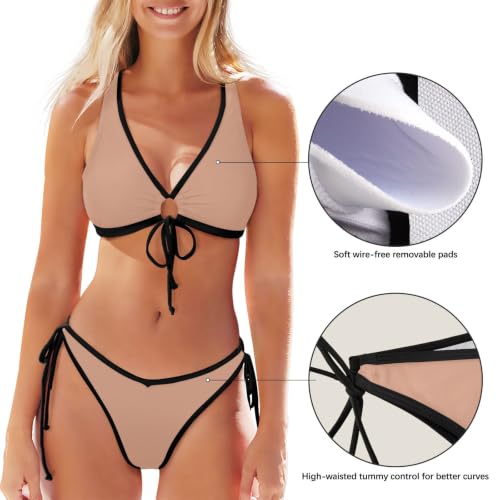 Bikini de cuerda para mujer soluciona las marcas de bronceado caqui 5