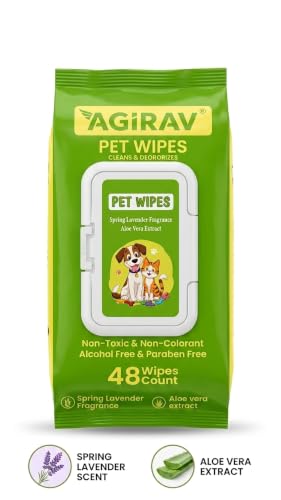 Image of Hypoallergenic Dog Wipes, Cleaning and Odor-Controlling Grooming Wipes for Paws, Body, and Butt, Perfect for Puppy and Adult Dogs (Pack of 6.)