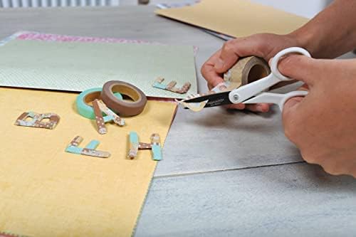 Fiskars Non-stick Micro-Tip Scissors, Length: 12 cm, For Right- and Left-handed Users, White, 1004682