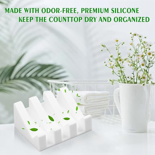 Coipdfty Soap Dish Holder for Shower with Suction Cup, Silicone Soap Holder & Saver Self-Draining Bar Soap Dish Keeps Soap Dry for Bathroom, Kitchen, Bathtub, Extends Soap Life (White-2Pack) by Coipdfty - Image 4