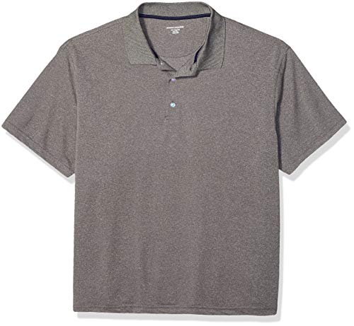 Amazon Essentials Men's Big-Tall Quick-Dry Golf Polo Shirt Shirt, -Medium Heather Gray, 3XLT