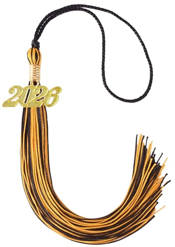 Image of Black and Gold Graduation Tassel 2026 for Grad Cap and Graduation Ceremony Accessory Decoration