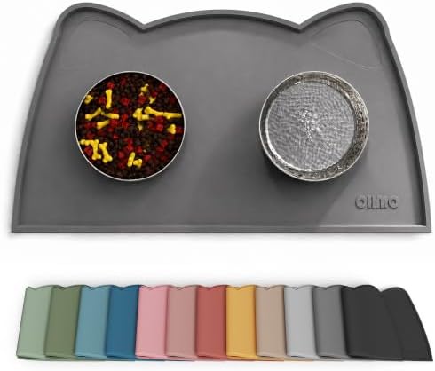 OHMO Alfombras para Comederos Perros y Gatos, Impermeable,(Gris O...