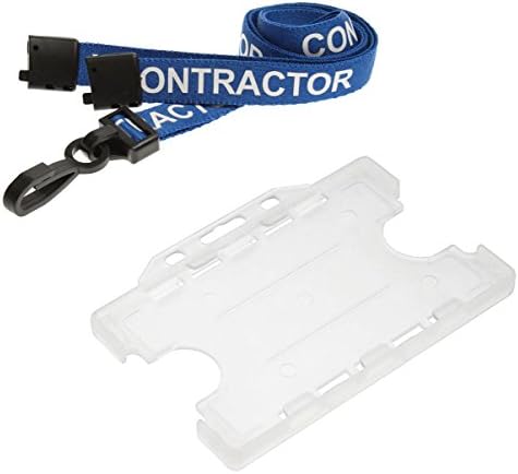 Customcard ltd® Visitor Neck Lanyard Red Lobster Clip & Double Sided Opaque Open Faced ID Card Holder
