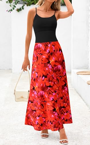 PRETTYGARDEN Spaghetti Strap Tank Top Summer Sets Women 2 Piece Outfits Floral Maxi Skirts for Women Trendy Beach Vacation3