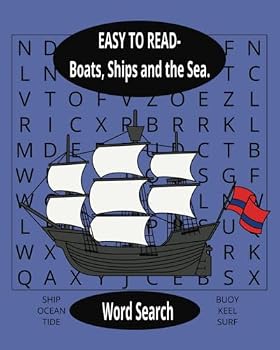 Paperback EASY TO READ - Boats, Ships and the Sea: Word Search Book