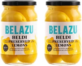 BELAZU Beldi Preserved Lemons, Sweet and Fragrant, Light Acidity - Pack of 2