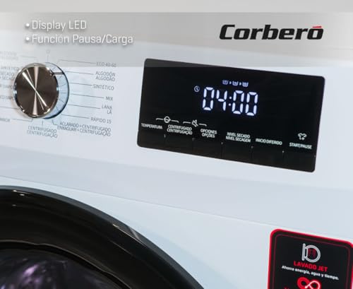 Corberó - Secadora Carga Frontal | CSBCH910W | 9 Kg | Bomba de Calor | Display LED | 15 Programas | Inicio Diferido | Inicio/Pausa y Antiarrugas | Nivel de Secado 65dB | Blanco - imagen 3