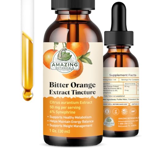 Amazing Botanicals Bitter Orange Liquid Extract Tincture (Citrus aurantium) – 50mg – Herbal Supplement Drops – Vegan, Non-GMO, Alcohol and Sugar Free – 30mL (1oz)