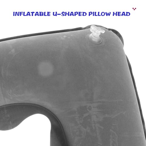 Almohada Inflable de Viaje de Poliéster Gris Compacta miniatura 3