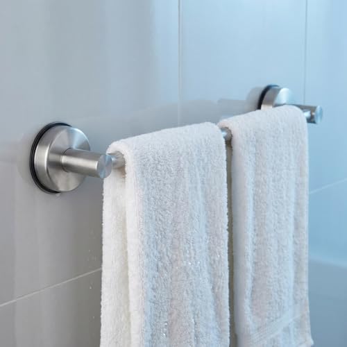 ROMISBABA Adjustable Stainless Steel Suction Towel Bar 11.3-22.17 Inch Telescopic Bathroom Wall Mounted Rack by ROMISBABA - Image 6