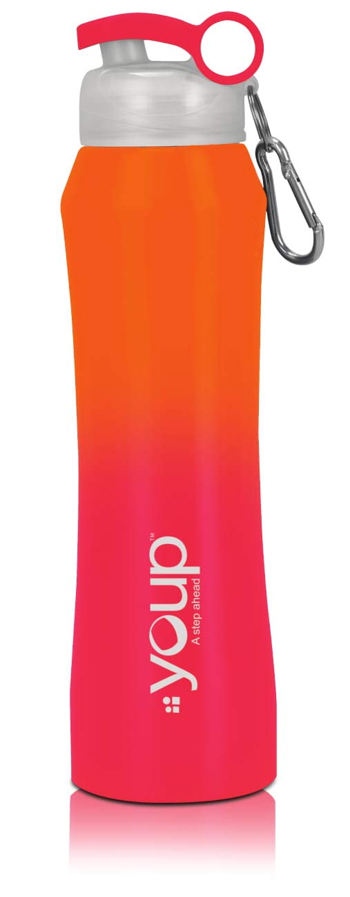 Youp Thermosteel Insulated Double Walled Red Orange Color Water Bottle