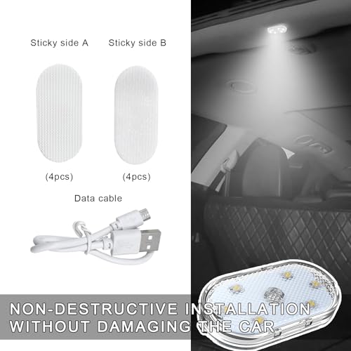 Luces LED portátiles inalámbricas para auto 4 piezas miniatura 3