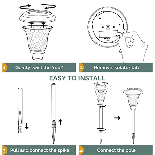 Gigalumi 8 Pack Solar Pathway Lights, Solar Garden Lights Outdoor Warm White, Waterproof Led Path Lights For Yard, Patio, Landscape, Walkway (Brown)… #TOP7