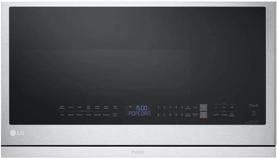 2.1 cu. ft. 30 in. Width PrintProof Stainless Steel 1,050-Watt Smart Over-the-Range Microwave Oven with ExtendaVent 2.0