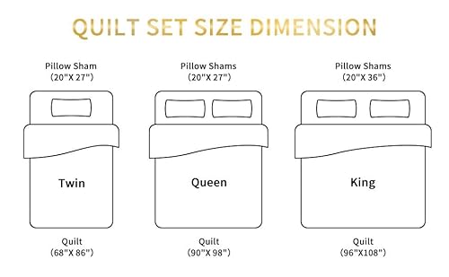 Travan 3-Piece Bedspread Quilt Set Oversized Reversible Quilted Bedding Cotton Coverlet Set With Shams, Gorgeous Floral Pattern, Queen Size #TOP5