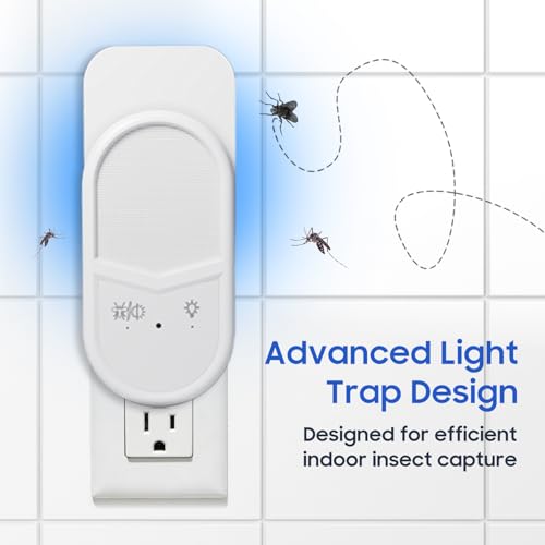 Fruit Fly Traps for Indoors, Plug-in Fly Trap Indoor with Bug Light, 6-Color & RGB Night Light, Flying Insect Trap Gnat Moths Traps for House Indoor Home (1 Devices + 7 Glue Cards) by AINISS - Image 6