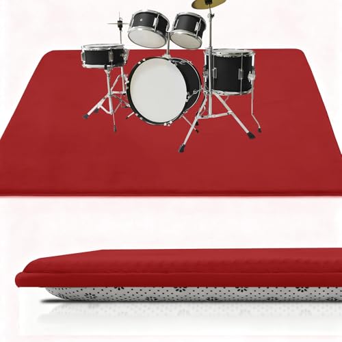 Schlagzeugmatte Schlagzeugteppich Elektronisch Schlagzeug Teppich Schallschutzdecke Trommel Teppiche Professionelle Drum Teppich Elektronisches Jazz Schlagzeug Kit für Bass Snare Drum 120 x 70 cm