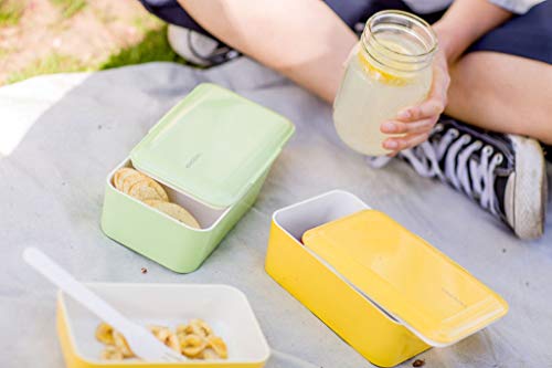 Takenaka Bento Bite Dual From, Eco-Friendly And Sustainable Japanese Style Bento Lunch Box (Lemon Zest) #TOP5