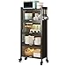 Regał Kuchenny Wózek na Wyspę Rolowaną z Pokrywą, Stabilny, Trwały Regał do Przechowywania Pralni, Regały Przemysłowe Narożne ze Stali Użytkowej, Łatwy w Użyciu (Size : 5-tier)