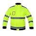 Produktbild AZZ Unisex Hallo Vis Viz Rainsuit, Softshell Jacke High Visibility Reflektierendes Fluorescent Flashing Kapuze Sicherheit und Arbeitskleidung, for Outdoor Security Construction (Size : XXL)