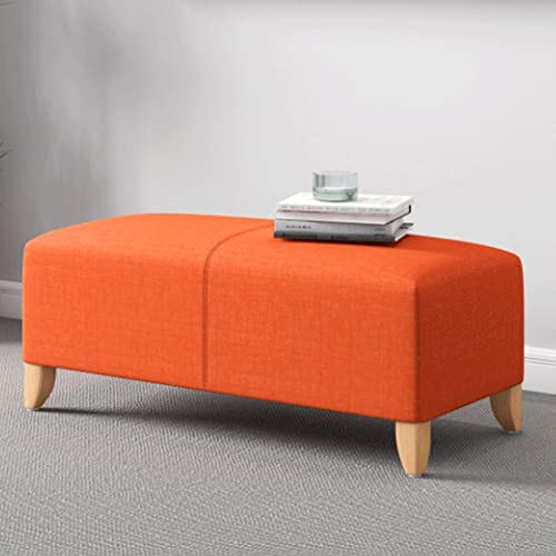 Banc ottoman rectangulaire en lin de qualité supérieure