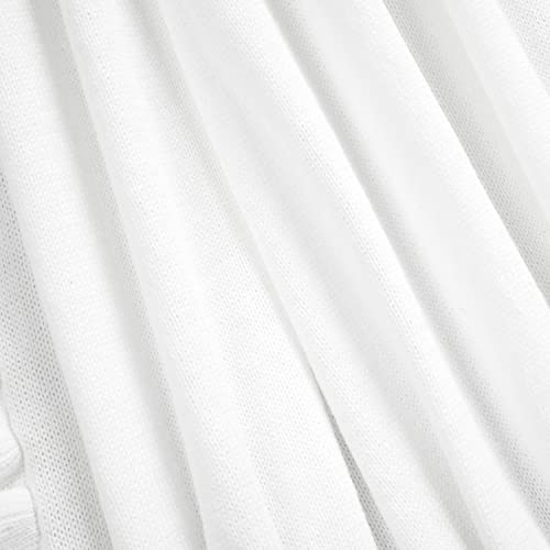 Image of Lush Decor Reyna Soft Knitted Ruffle Throw Blanket, 50 inch W x 60 inch L, White - Modern Farmhouse Ruffle Blanket - Cozy Chic Blanket For Bed, Couch, or Chair