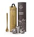 Produktbild Vireo Bloom Teeflasche aus Rostfreiem Edelstahl Teebereiter Tee-Ei: Bambus Thermobecher | Tee & Kaffee Reisbecher | Thermoflasche | Obst-Infuser Trinkflasche Umweltfreundlicher (550ml)