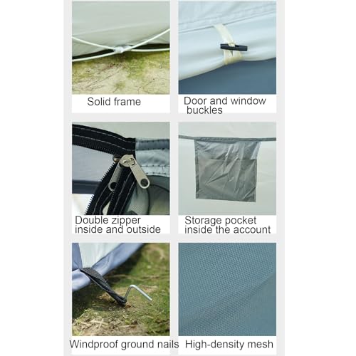 Carpa fácil desplegable para 3-4 personas con 2 puertas miniatura 5