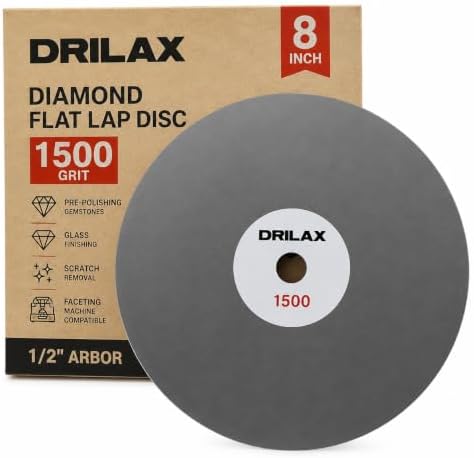 8 in Diamond Flat Lap Disc, 1500 Grit for Scratch Removal