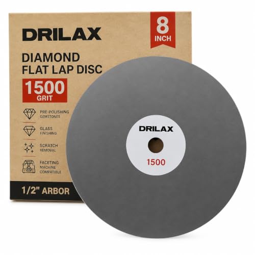 Drilax 8 in Diamond Flat Lap Disc, 1500 Grit for Scratch Removal