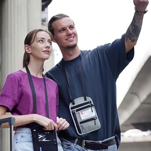 Neck Hanging Card Bag Multifunctional ID Bag Portable Zipper Card Bags Multiple Compartments for Organized Storage3