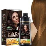 Hair Dye Shampoo 5 in 1 Hair Shampoo Instant Hair Dye Herbal Ingredients for Women Men Cover Gray White Hair, Fast Hair Dye No Damage to Hair Control Frizz