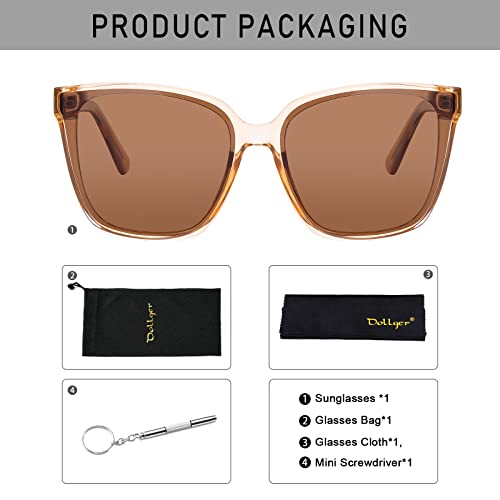 Dollger Retro Oversized Square Sunglasses For Women Men Trendy Classic Style Sun Glasses Uv400 Protection #TOP4