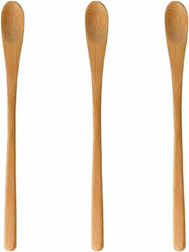 12 Pcs 16cm Wooden Mixing Spoons Long Handle Coffee Mixing Spoons Wood Stirring Spoons Teaspoons Tasting Spoons Ice Tea Honey Spoons