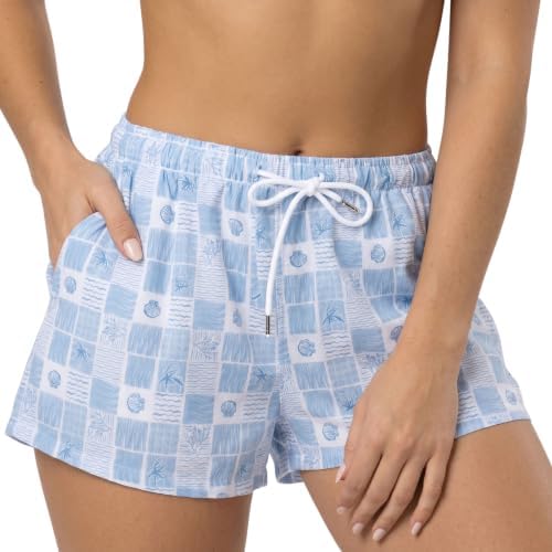 Short Feminino Soltinho Praia Verão Estampado Com Bolso Selene