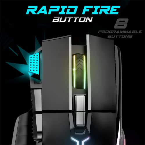 Spirit Of Gamer | Souris Gamer Filaire pour PC 12800 DPI | Souris RGB avec 8 Boutons Programmables Dont 1 Rapid Fire | Rétroéclairage 13 Effets | Gaming Mouse Ergonomique – Image 5
