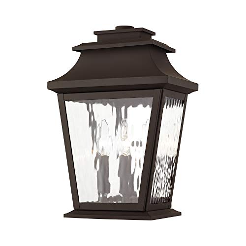 Livex Lighting 20257-07 Hathaway 3-Light Outdoor Wall Lantern, Bronze