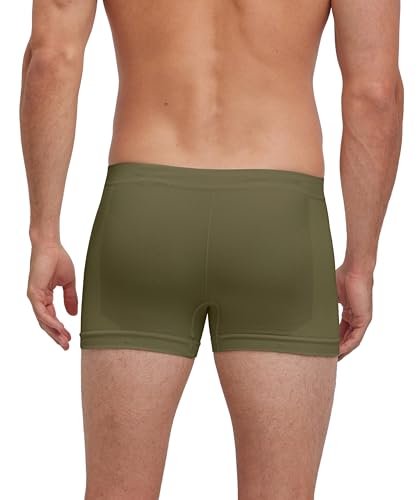 FALKE Men's Warm M Bx Functional Yarn Quick Dry 1 Piece Base Layer Underwear, Green Herb 7754, S