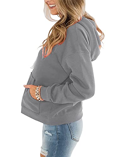 Zhuofei Women’s Casual Hoodies Lightweight Pullover Top Long Sleeve Loose Thin Sweatshirt Hoody Drawstring Design With Pocket #TOP1