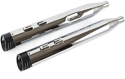 SHARKROAD 4" Chrome Slip-On Mufflers Exhaust Pipes For 1995-2016 Harley Touring 409520CB