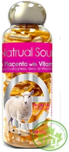 Bill Natural Sources Lamb Placenta con Vitamina E, 100 Gelcaps - rejuvenece las células opacas de la piel y revitaliza la elasticidad de las células