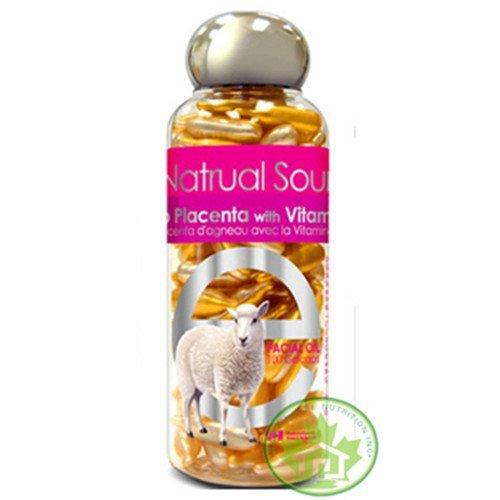 Bill Natural Sources Lamb Placenta With Vitamin E, 100 Gelcaps - Rejuvenates Dull Skin Cells And Revitalizes Skin Cells Elasticity #TOP1